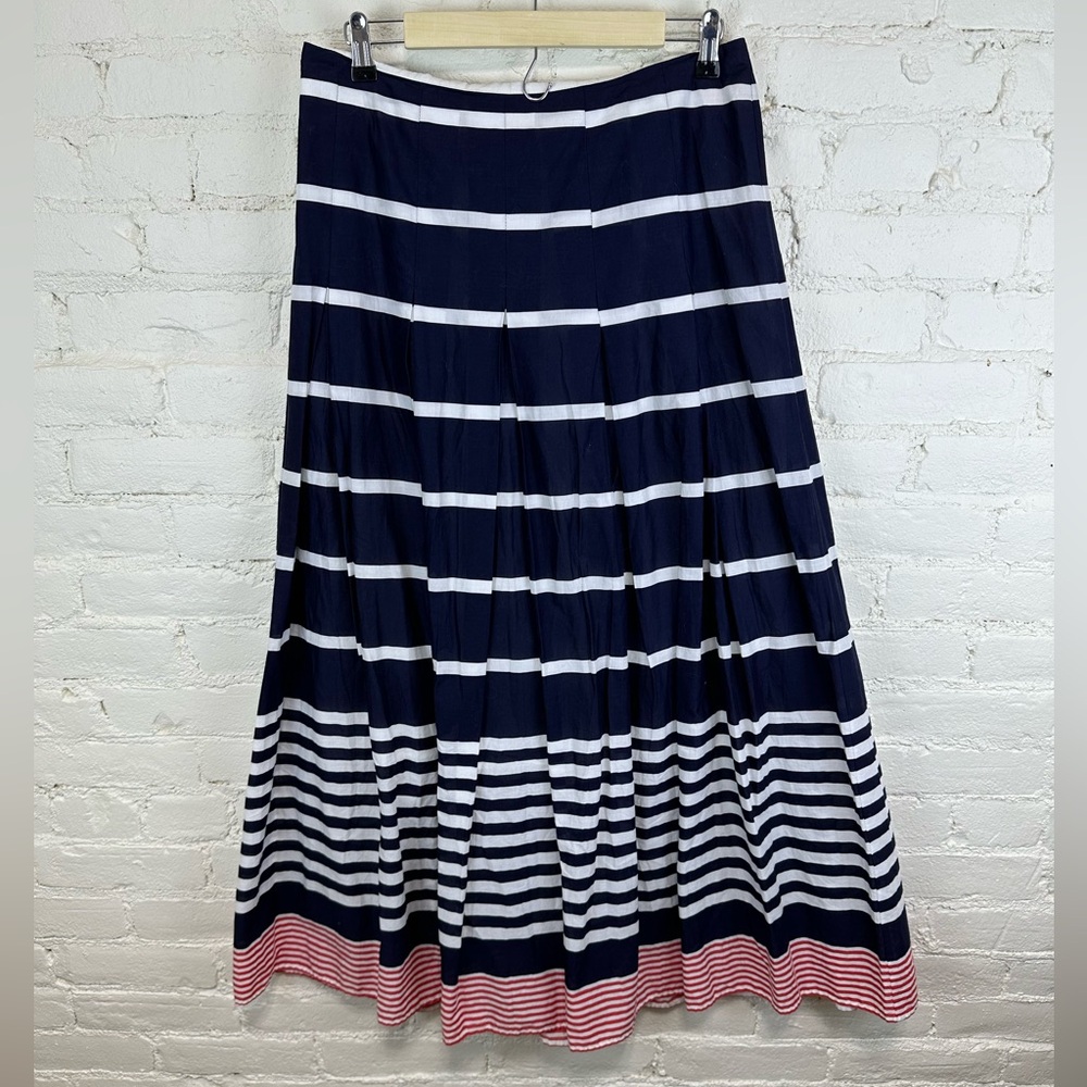 Boden Stripped Cotton Maxi Skirt in Red White and Blue Women’s Size 12L